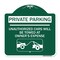 Signmission Private Parking Unauthorized Cars Will Towed Owners Expense Alum Sign, 18" L, 18" H, GW-1818-23268 A-DES-GW-1818-23268 - alternate 1